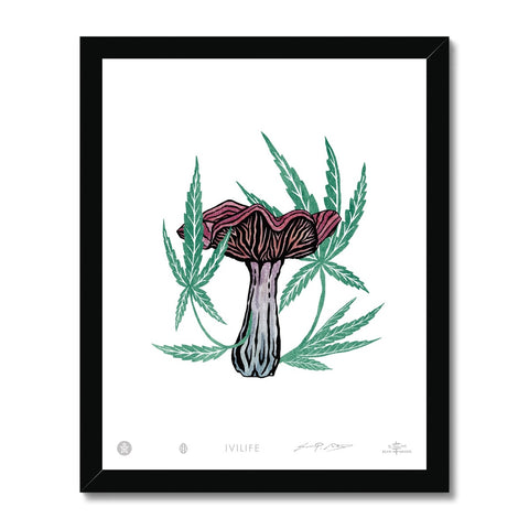 IVI LIFE - Mushroom + Cannabis Print - 005 Framed Print