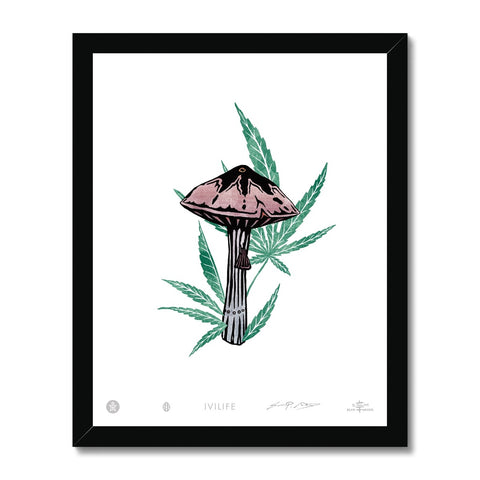 IVI LIFE - Mushroom + Cannabis Print - 003 Framed Print
