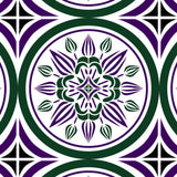 Crownvetch - Purple, Green and Black on White - Medium Print