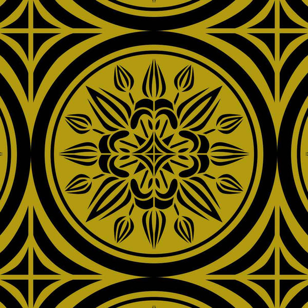 Crownvetch - Gold on Black - Large Wallpaper Print