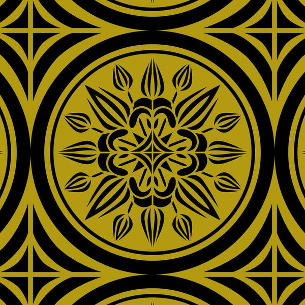 Crownvetch - Gold on Black - Medium Wallpaper Print