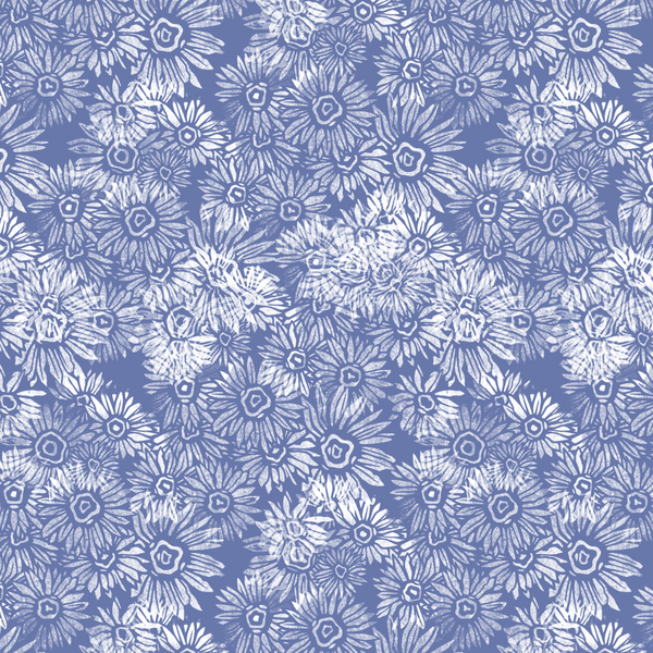 Aster White on Light Blue - Wallpaper Large Print