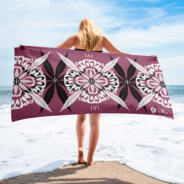 IVI California Poppy with Cannabis Leaves Towel