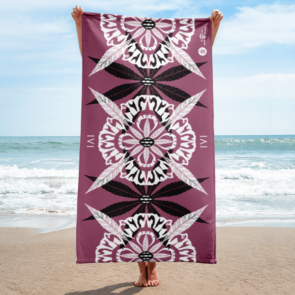 IVI California Poppy with Cannabis Leaves Towel