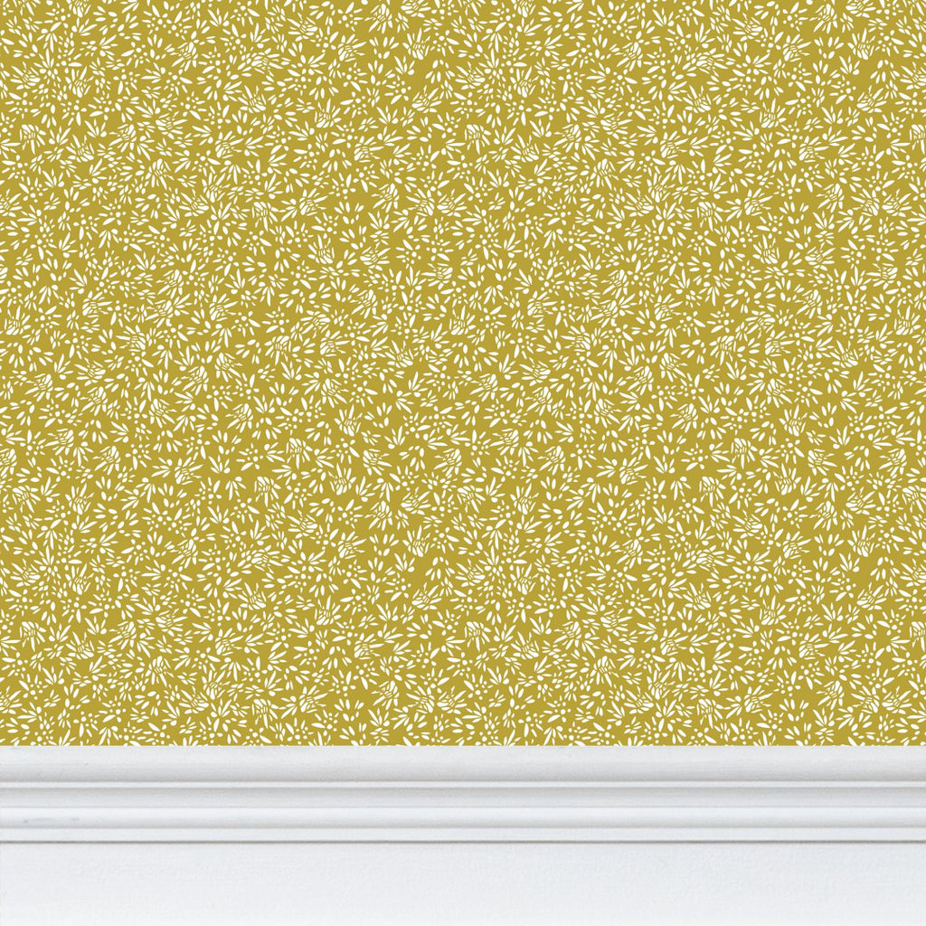 Violet Pistils White/Gold - Wallpaper Medium Print