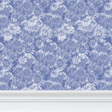 Aster White on Light Blue - Wallpaper Medium Print
