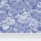 Aster White on Light Blue - Wallpaper Large Print