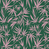 Cannabis IVI Pink on Green - Large Wallpaper Print