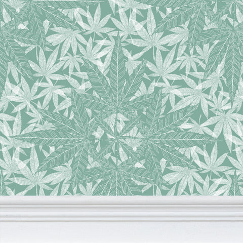 Cannabis Dreamcatcher Light Green - Large Wallpaper Print