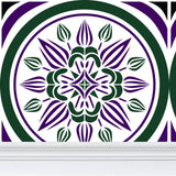 Crownvetch - Purple, Green and Black on White - Large Print