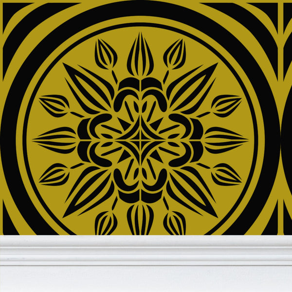 Crownvetch - Gold on Black - Large Wallpaper Print