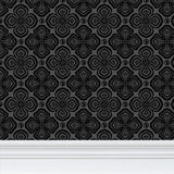 Larkspur Petals Black on Grey - Small Wallpaper Print