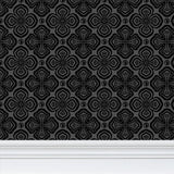 Larkspur Petals Black on Grey - Small Wallpaper Print