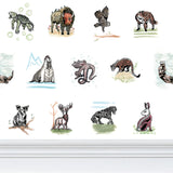 Water Color Animals - Full Color - Large Wallpaper Print