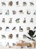 Water Color Animals - Full Color - Large Wallpaper Print