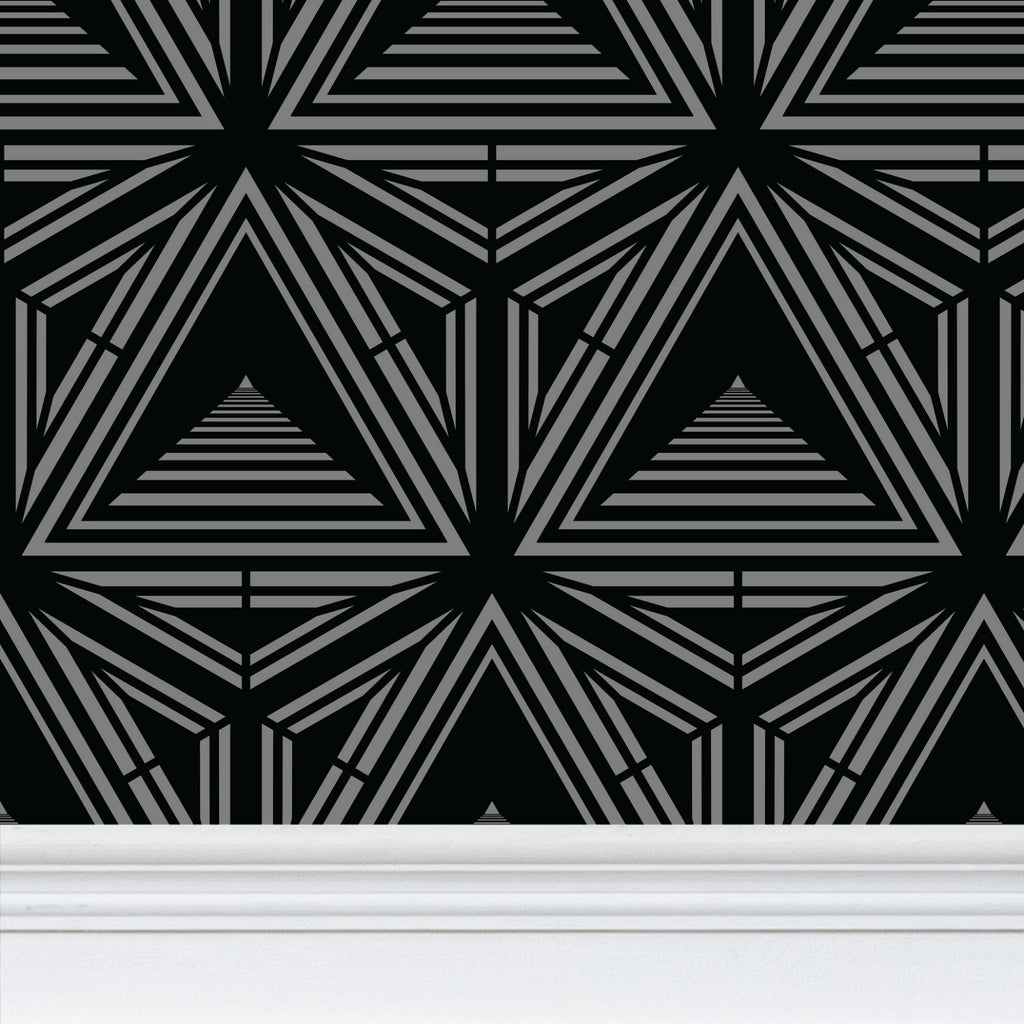 Portals - Black Grey - Medium Wallpaper Print
