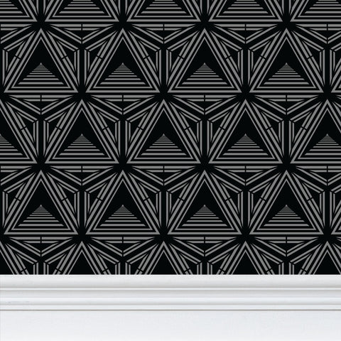 Portals - Black Grey - Small Wallpaper Print
