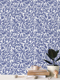 Flourish - Blue on White - Medium Wallpaper Print