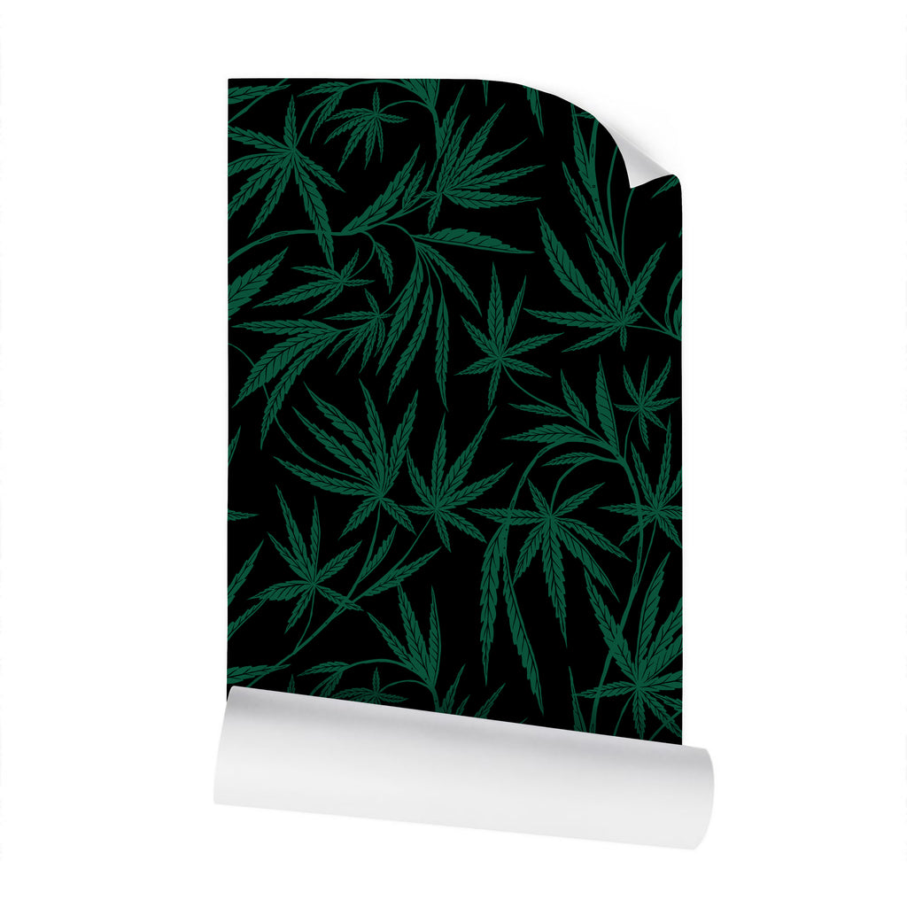 Cannabis IVI Green on Black - Large Wallpaper Print