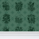 Trellis - The AEON Months - Green Duotone - Wallpaper Print