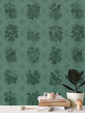 Trellis - The AEON Months - Green Duotone - Wallpaper Print