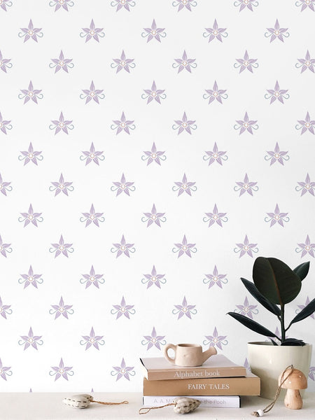 Blazing Star Floral - Small Repeat Wallpaper Print