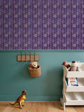 Daffodil Stripes - Inverted Blue Purple - Small Repeat Wallpaper Print