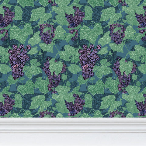 Ambrosia Grape Vine Repeat Wallpaper