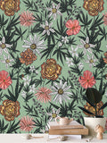 IVI - Cannabis All Over Floral - Green Background