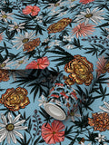 IVI - Cannabis All Over Floral - Blue Background