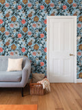 IVI - Cannabis All Over Floral - Blue Background