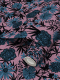 IVI - Cannabis All Over Floral Pattern - Blue Floral Over Pink