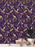 IVI - Mushroom Rotated Pattern - Purple Background