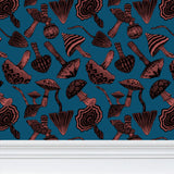 IVI - Mushroom Rotated Pattern - Orange with Blue