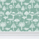 IVI - Mushroom Pattern - White Line Over Green