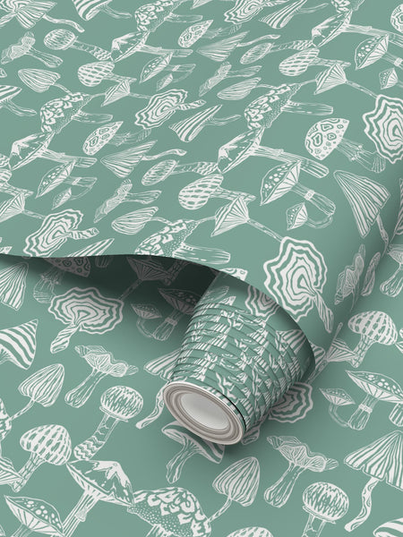 IVI - Mushroom Pattern - White Line Over Green