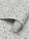 Larkspur Petals White on Grey - Medium Wallpaper Print