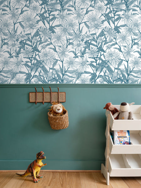 EKO Brown Eyed Susan Blue Green Wallpaper