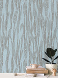 EKO Cattail Pattern Wallpaper White Brown Blue