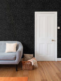 EKO Scarlet Maple Cluster of Leaves Black Wallpaper