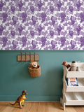 Ambrosia Grape Vine Repeat Wallpaper Purple White