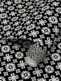 EKO - Yellow Pond Lily Pattern - White on Black