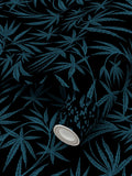 Cannabis IVI BlueGreen on Black - Large Wallpaper Print