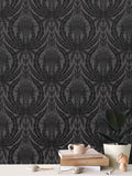 IVI - Cannabis Damask Circle of Life Black Over Dark Grey