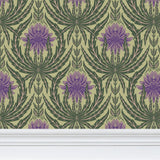 IVI - Cannabis Damask Circle of Life Retro Green and Purple