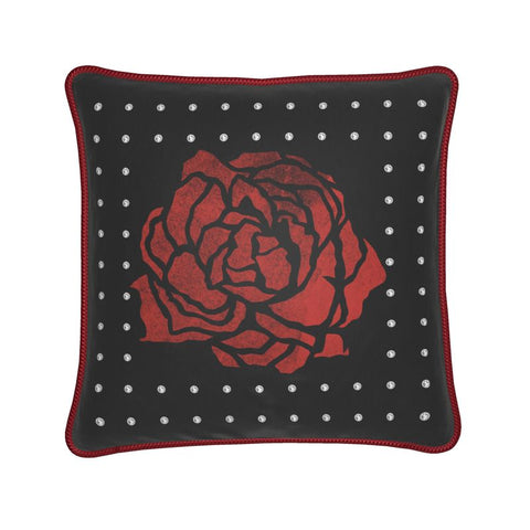 Rose w/ Pearls Silk Cushion