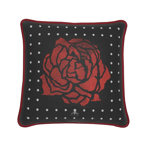 Rose w/ Pearls Silk Cushion