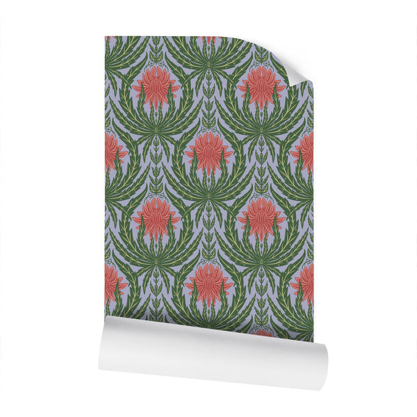 IVI - Cannabis Damask Circle of Life Retro Green Orange and Blue