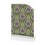 IVI - Cannabis Damask Circle of Life Retro Green and Purple