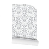 IVI - Cannabis Damask Circle of Life White and Grey